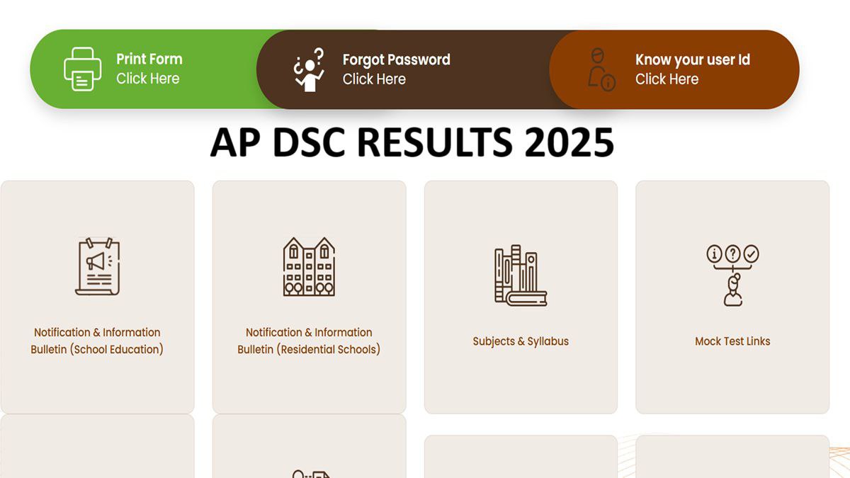 "AP DSC Results 2025 स्क्रीनशॉट जिसमें रोल नंबर और आधिकारिक वेबसाइट का विवरण है"