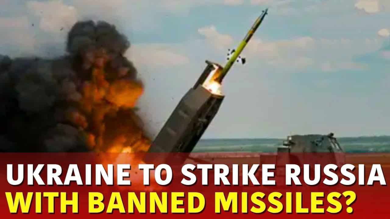 "यूक्रेन द्वारा रूस पर दागी गई मिसाइल का दृश्य – धुएं और आग के साथ टेकऑफ़"