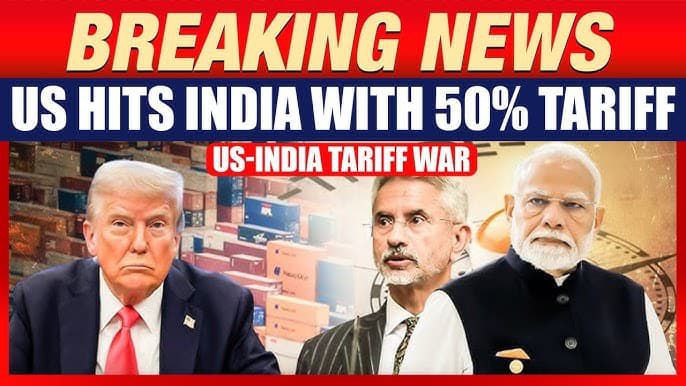 अमेरिका ने भारत पर 50% टैरिफ लगाया – वैश्विक व्यापार का नया दौर? 4 "ब्रेकिंग न्यूज़: अमेरिका ने भारत पर 50% टैरिफ लगाया – व्यापार युद्ध की बड़ी खबर"