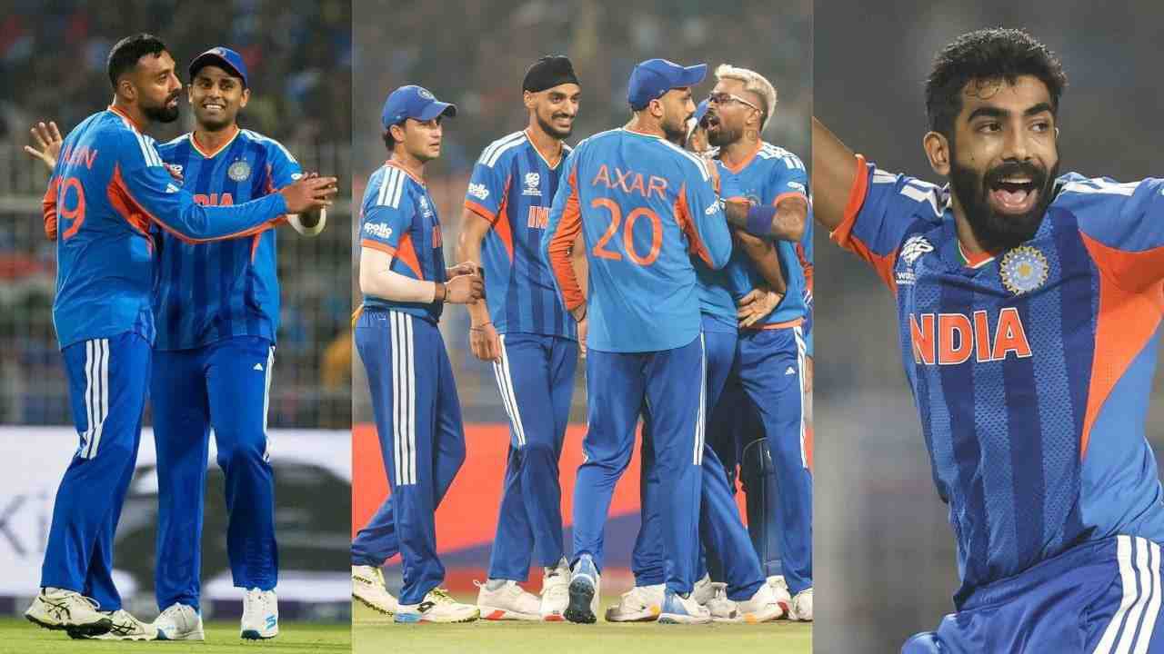 भारत सेमीफाइनल में! संजू सैमसन की 97 रन की तूफानी पारी से 2 भारत की जीत के बाद भारतीय टीम के खिलाड़ी जश्न मनाते हुए, IND vs WI T20 World Cup 2026 मुकाबला